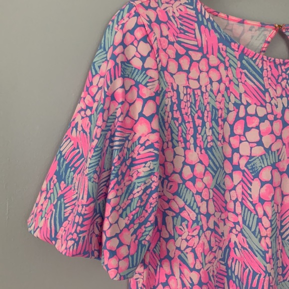 Lilly Pulitzer Small Britton Puff Sleeve Dress in Pink Sorbet - Picture 5 of 14